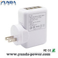 US/EU/UK Standard Mobile Phone USB Charger 4 Port Charger